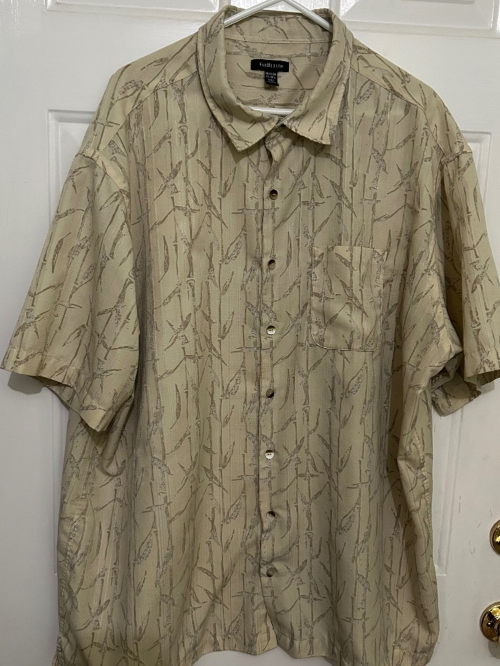 Van Heusen, 2XL, cream, short sleeve shirt